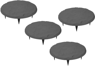 Decoratieve Stapstenen - Buitenpad Stenen - Tuinpad Aanleggen - Duurzaam Polypropyleen - Diameter 9.5 cm - Grijs