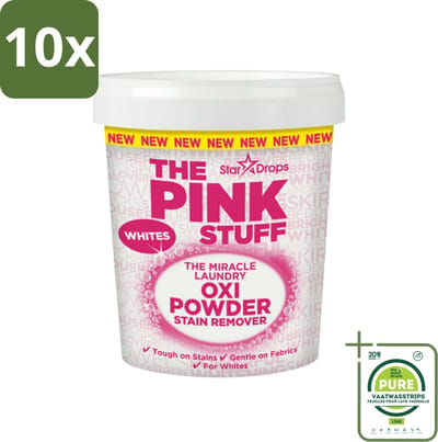 10 x The Pink Stuff - Vlekverwijderaar - Voor Witte Was - 1kg - Grootverpakking - Vlekverwijderaar - Witte Was - Vlekkenverwijderaar - Voorwasmiddel - Wasmiddel