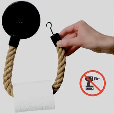 CHPN - Toiletrolhouder - Touw voor toiletrol - Toiletrol hanger - Toilet accessoire - Toiletrol ophangen - Landelijk - Decoratie - Toilet en badkamer