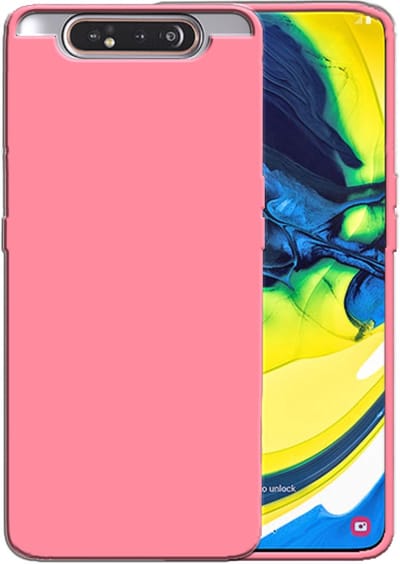 Smartphonica Siliconen hoesje voor Samsung Galaxy A80 case met zachte binnenkant - Roze geschikt voor Samsung Galaxy A80