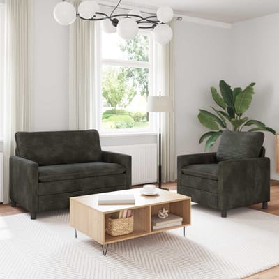 vidaXL - Bankstel - 2 - st - Antracietkleurig - Polyester