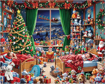 Legpuzzel 1000 Stukjes - Kerstpuzzel Winterpuzzel - Ontspanning Thuis - Grote Stukken - 24x30 Inch - Wintertafereel