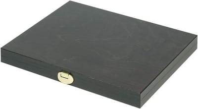 Muntencassette echt hout met blauw inzetstuk voor 80 munten tot 24 mm