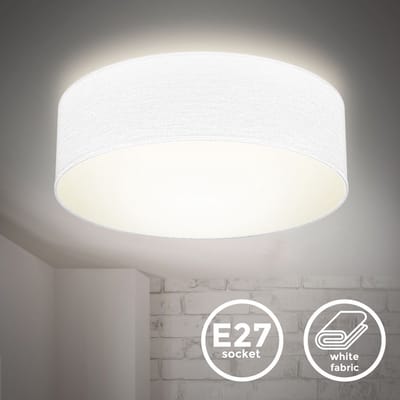 B.K.Licht - Plafondlamp met E27 fitting - wit - IP20 - Ø 30cm