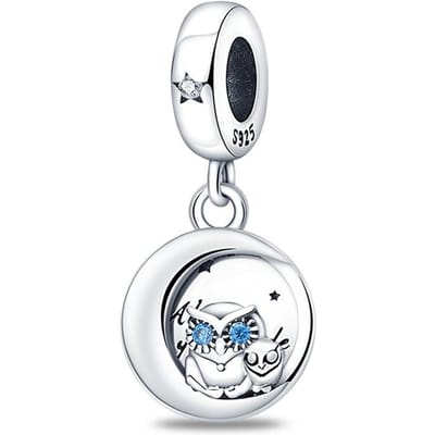 S925 Zilverkleurig Nieuwe Stijl met Jou Erbij Uil Kleine Bedel Kralen Sieraden DIY Accessoires white
