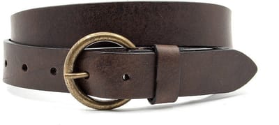 Leren kinderriem bruin nerf - 3 cm breed - Leer - Jeans riem - Stoer - Maat 60