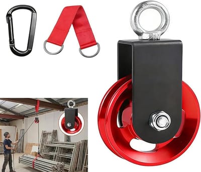 Aluminium katrol 90 mm - 300 kg draagkracht - 360° draaibaar - ideaal voor fitnessapparaten thuis - ShopVlot