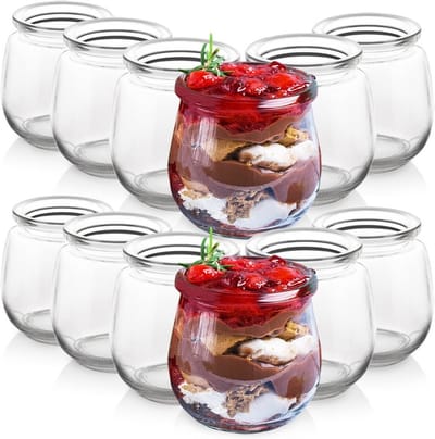 Yoghurtpot en Dessert 130 ml 12 stuks - Oats Potje - Dessertpot - Yoghurtbeker - Yoghurt en Muesli Beker - Lunchpot - Saladebeker - Salad