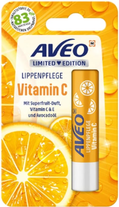 Aveo Vitamine C Lippenbalsem - 4,8 g | Met Vitamine C & Citrusgeur - Hydraterende Lippenverzorging - Vegan | Limited Edition