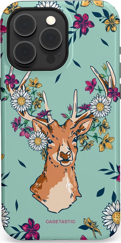 Casetastic Hoesje Geschikt voor Apple iPhone 15 Pro Max Magsafe - Stijlvolle Beschermende Duo-layer Case - Gewei bloesem