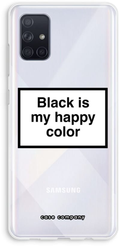 Case Company® - Hoesje geschikt voor Samsung Galaxy A71 hoesje - Black is my happy color - Soft Cover Telefoonhoesje - Bescherming aan alle Kanten en Schermrand