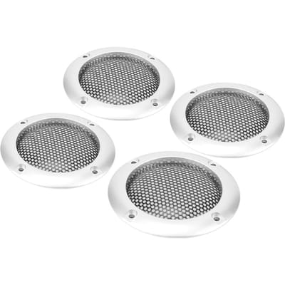 Lot de 4 grilles de protection décoratives pour haut-parleur 2 pouces (argent) argenté