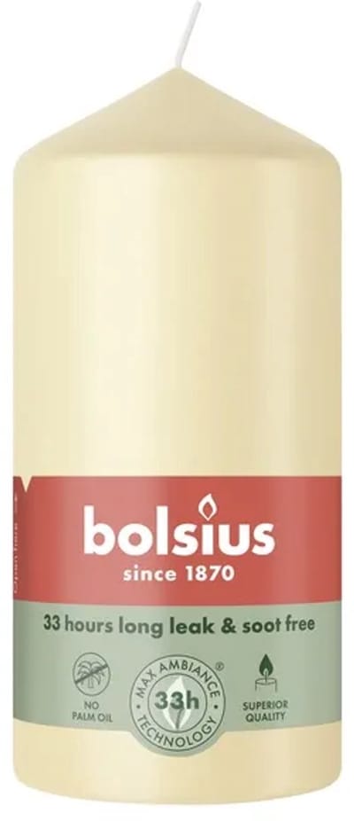 Bolsius Stompkaars Beige Ø58 x 120 mm – 33 Branduren – 6 Stuks – Decoratieve Kaarsen