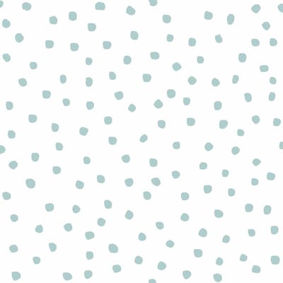 Behang - Kinderkamer – Confetti – Stippen – Blauw – Wit - Babykamer - Kinderbehang – Stippenbehang - 0,53 x 10,05 M