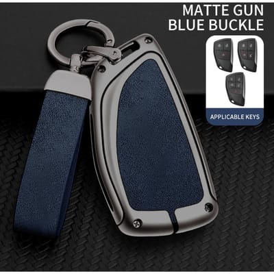 Zinklegering Leer Auto Sleutelhoesje Voor Chevrolet Tahoe Suburban Voor Gmc Yukon Voor Buick Envision S Plus Avenir gray