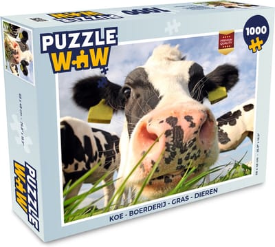 Puzzel Koe - Boerderij - Gras - Dieren - Legpuzzel - Puzzel 1000 stukjes volwassenen