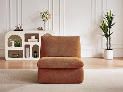 Vente-unique Fauteuil in terracotta textuurstof LOLEVA