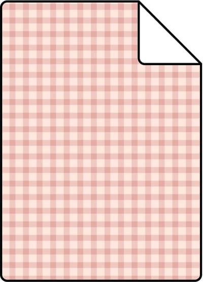 Proefstaal ESTAhome behang ruitjes terracotta roze - 26.5 x 21 cm - 131641-S