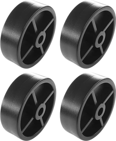 Set van 4 Zwarte Kunststof Wielen 45mm voor Schuifdeuren en Meubels