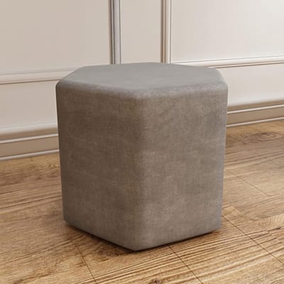 Voetenbank Zeshoekig - Kaptafelkruk Poef - Voeten Rusten - Stevig Houten Frame - 43x39x40cm - Paars