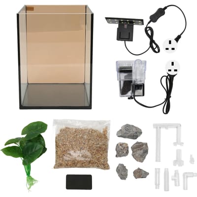 Kit d'aquarium Innovant Universel Petit Aquarium Kit de Démarrage avec Pompe de Filtration Lampe LED à Clip pour