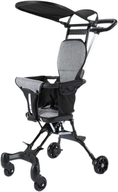 Lichte Kinderwagen - Draagbare Buggy - Reizen Vervoer - Opvouwbaar Vliegtuig - 52x44x18.6cm - Zwart