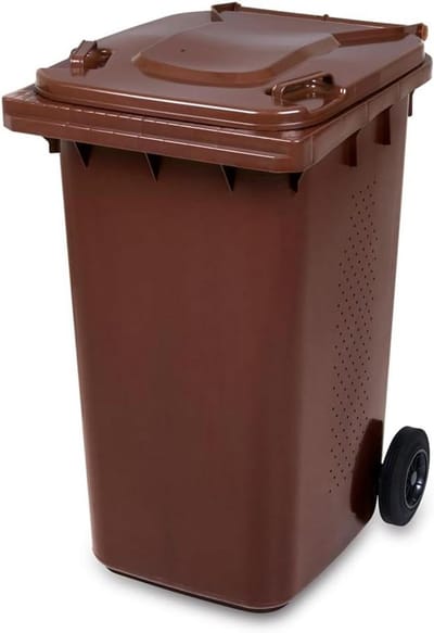 Bio afvalbak - Compostbak keuken - Afval scheiden - Ventilatiesysteem geurcontrole - 120 liter - Bruin
