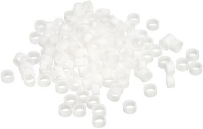 Elastiekjes kabelbinders 50 stuks antislip 3/8 inch plat wit voor koordwikkeling, zakwikkels, kunst