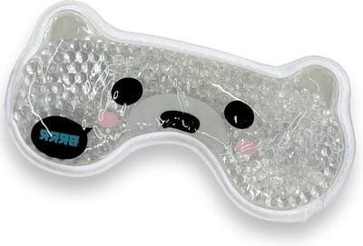 Verkoelend geloogmasker - pluche gevoerde achterkant - warm en koud te gebruiken - koudetherapie - gezwollen vermoeide ogen - kringen onder de ogen - migraine (ijsbeer)