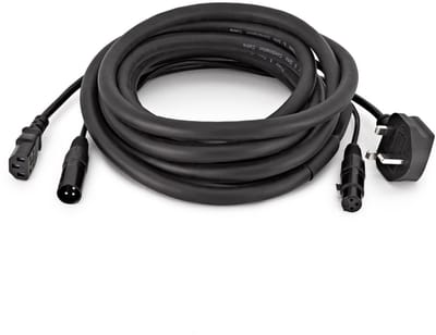 DMX- en UK IEC-combinatiekabel van Gear4music, 5 m