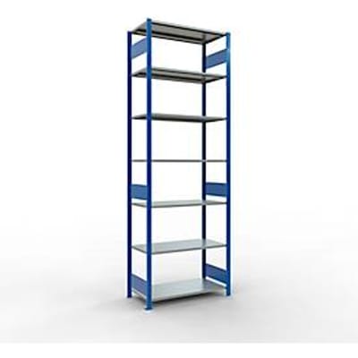 Legbordstelling MULTIplus150 - 7 legborden - L 1000 x B 500 x H 3000 mm - draagvermogen 150 kg - gentiaanblauw RAL 5010