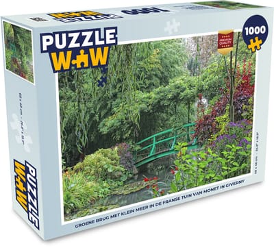 Puzzel Groene brug met klein meer in de Franse tuin van Monet in Giverny - Legpuzzel - Puzzel 1000 stukjes volwassenen