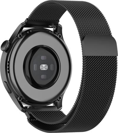 Milanees bandje - geschikt voor Garmin Vivoactive 4 / Venu 3 / Venu 2 / Forerunner 255 / Forerunner 265 / 570 (47mm) - zwart