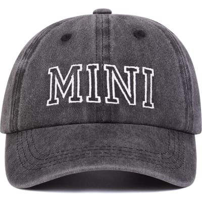 Unisex Ouder Kind Mama/Mini Borduurwerk Wassen Baseballpetten Lente En Herfst Buiten Verstelbaar Casual Petten Zonbescherming Pet black