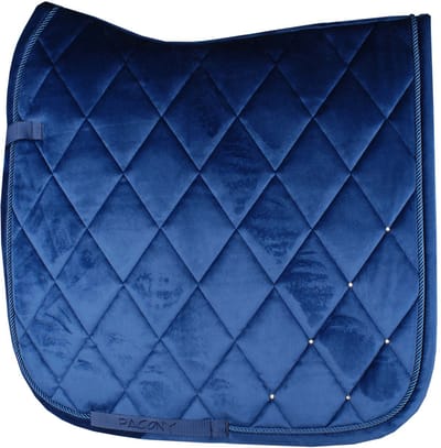 Pagony Velours Zadeldek - Maat: Full - Donkerblauw - Polyester