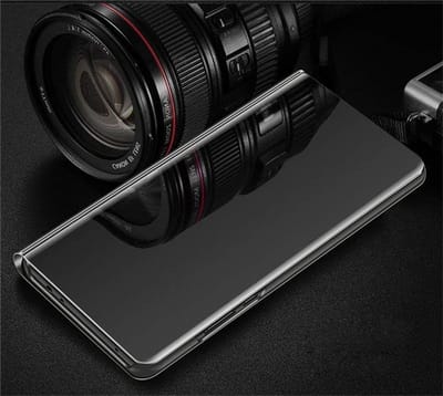 Elegante Luxe Flip Cover met Makeup Spiegel voor Samsung Galaxy S26 Plus - Zachte PU Leer en Harde PC, Vouwbare Stand en Beschermende Hoes in Zwart