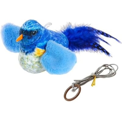 Tjilpende Vogel Kattenspeelgoed Interactief Klapperende Vleugels Pluche Vogelspeelgoed, elastisch touw om verveling te verlichten en krabben en bijten te weerstaan