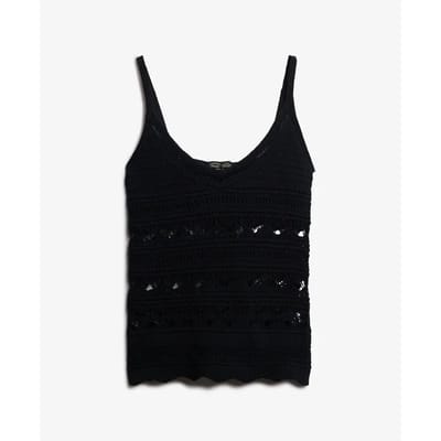 Superdry Gehaakt Camitopje Black Grootte: 38