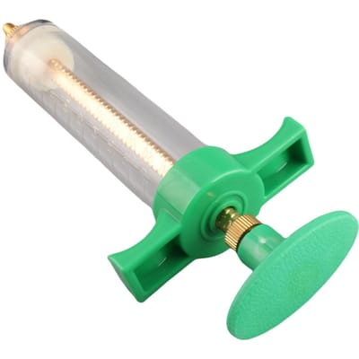 Seringue d'injection vétérinaire Injecteur manuel pour ferme d'élevage pour porc, bovin, ovin, chien, chat 20 ml 13,5 cm   5,3 pouces gray