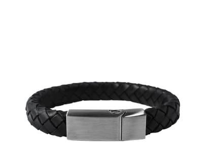 As armband Gevlochten black - 19cm
