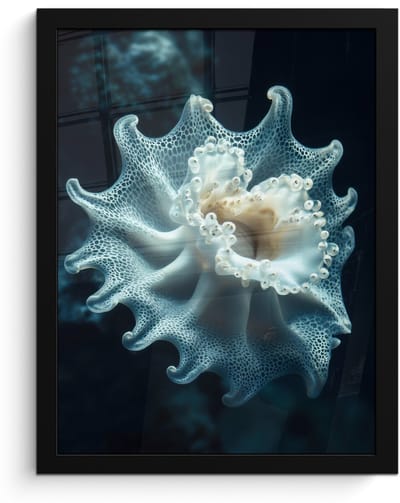 Poster in lijst - Fotolijst 30x40 cm - Posters - Zeewezen - Wit - Golven - Water - Posterlijst zwart - Decoratie - Wanddecoratie woonkamer - Muurdecoratie slaapkamer