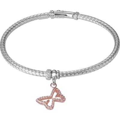 Orphelia ZA-7397 - Armband Bangle Butterfly - Zilver 925 Bicolor - Zirkonia - 58 mm