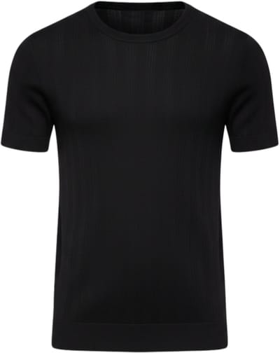 OMBRE T-shirt - Viscose - Korte Mouw - Effen Zwart S