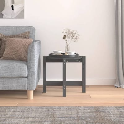 vidaXL - Salontafel - Ø - 52,5x45 - cm - massief - grenenhout - grijs