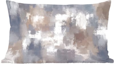 Sierkussens - Kussentjes Woonkamer - 60x40 cm - Penseelstreken - Schilderij - Beige