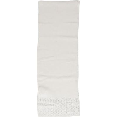 Witte Gebreide Sjaal met Textuurpatroon
