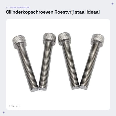 Dailygoods- Cilinderschroeven 50 Stuks - Roestvrij Staal A2-70 - M3 x 35 mm - Schroeven - Ankers - Klemmen - Klantgerichte Verpakking