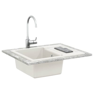 vidaXL - Wasbak - Wit - 620 - x - 500 - mm - 80% - Kwarts - en - 20% - Hars