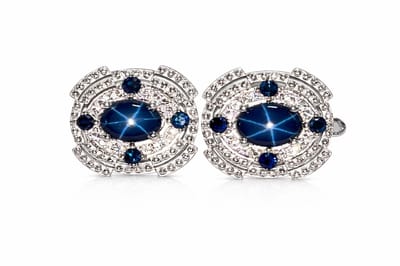 Natuurlijke Ster Saffier Oorbellen van 925 Sterling Zilver - Blauwe Saffier Damesoorbellen - EdelsteenOorbellen