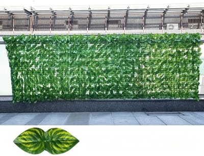Tuinafrastering 3 x 0,5 m klimop trellis kunstmatige bladeren tuinscherm hek privacyscherm plantenwandpanelen, balkon, buiten, kunstmatige klimopblathaag
